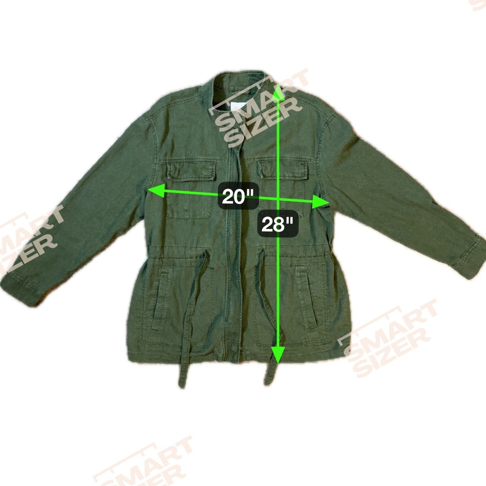Old Navy Womens Utility Field Jacket L Green Linen Blend Layering Lightweight - Picture 6 of 8